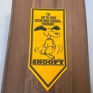 Vintage 1967 Yellow Felt Peanuts Snoopy Banner
